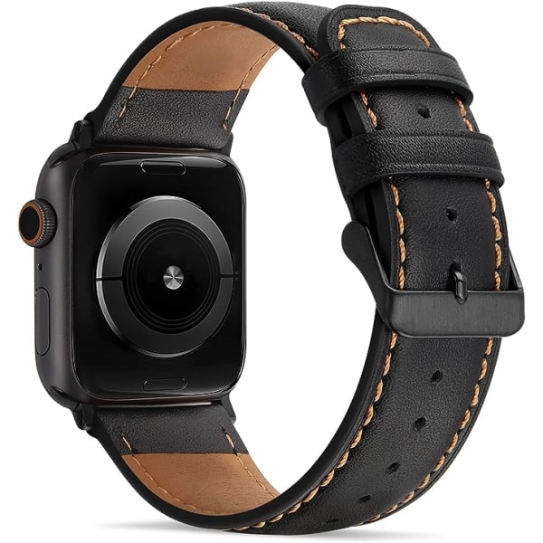 Kompatibel med Apple Watch-rem 49mm 45mm 44mm 42mm Ægte læder udskiftningsarmbånd Rem kompatibel med Apple Watch Ultra Series 8 7 (45mm)