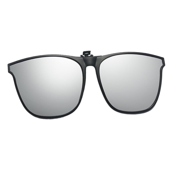 Polariserade Clip-on Flip Up Solglasögon Uv400 Linser Vändbar Polariserad Clip Silver