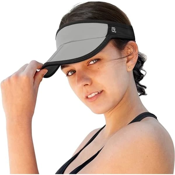 Visor Hat - Foldbar skygge, letvægts hurtigtørrende stof strandhat til unisex, grå