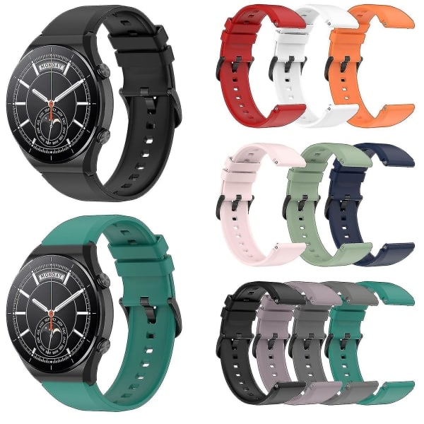Silikonarmband för Xiaomi Mi Watch S1, vattentätt, andningsbart, mjukt armband