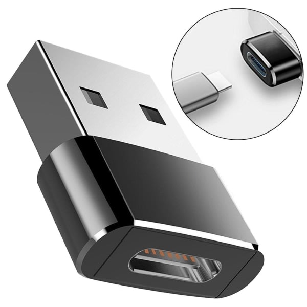 USB sovitin - USB tyyppi A (uros) USB-C:hen (naaras) - USB 3.1 - musta