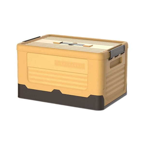 Foldbar Organizer Kasse med Låg Multifunktionel Opbevaringsbeholder til Bøger og Legetøj Nem at Opbevare Diverse Ting Organizer Boks M Gul