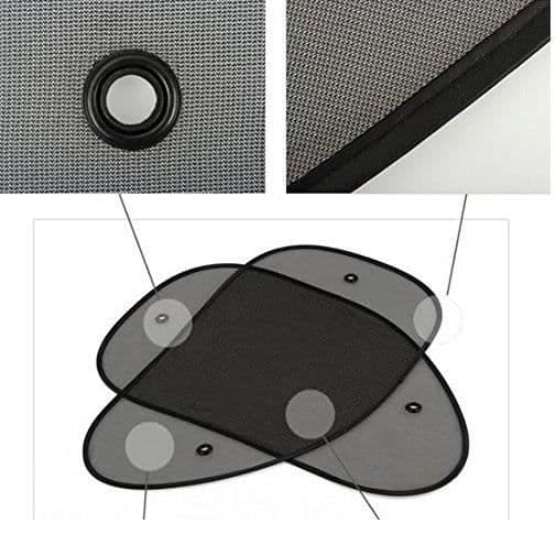 Panom® 2x Solskydd för bil - UV-skydd - Mått 65x38cm - Svart
