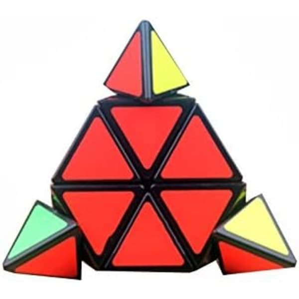 Mustataustainen tarra-pyramidikuutio-palapeli - lapsille ja aikuisille