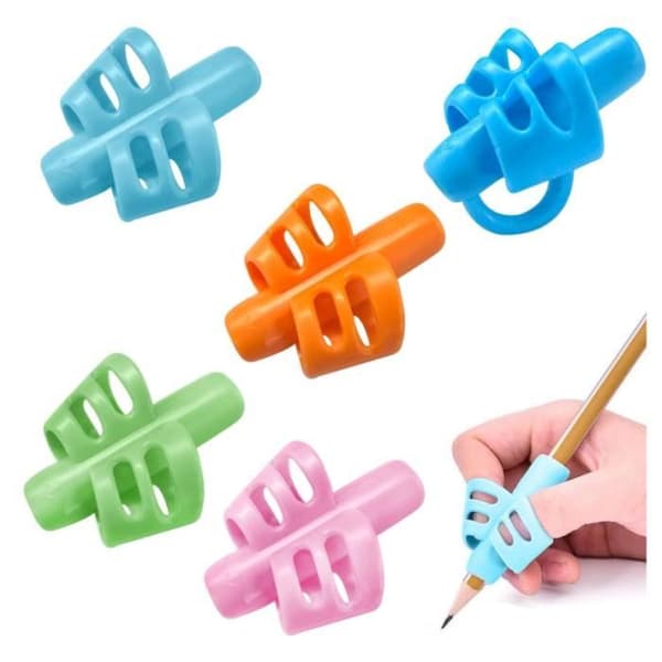 5-delt fingerguide for barn, ergonomisk skrivehjelp for barn, blyantgrep for barn