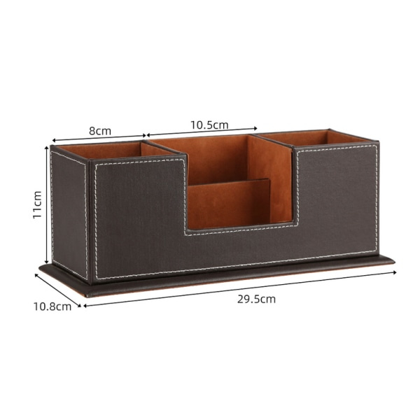 Kynäpidike, Työpöydän järjestäjä, Käytännöllinen kynälaatikko 4 lokerollinen, Elegantti PU-nahkainen toimiston järjestäjä, Monitoiminen kynäpidike pöydälle, Kynäpidike coffee