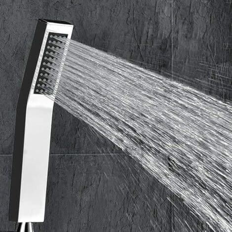 Høytrykks dusjhode i messing, L-formet, kromfinish