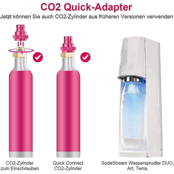 Quick Connect Co2-adapter til Sodastream vandsprinkler Duo Art, Terra, Tr21-4 Ft