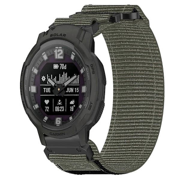22mm Nylon Klockarmband För Garmin Instinct Crossover Solar Grå Grey