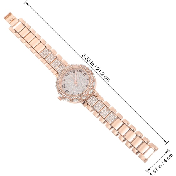 Jenteklokke Rhinestone armbåndsur Dameklokke Business Kvinneklokke