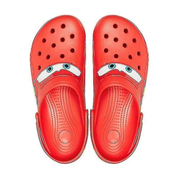UNISEX Crocs Classic Clogs Lightning McQueen Bil Clogs Tofflor Kompatibla med New-Perfect vit vit vit vit 37 white 37