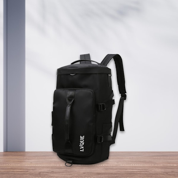Gym Bag for Kvinner Sports Duffel Bag Reise Ryggsekk Weekend Overnight Bag med Sko-rom Black