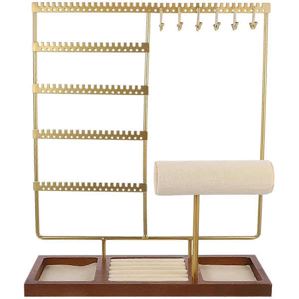 Smyckesställ Organizer Örhänge Organizer Stativ Halsbandställ Smycken Armbandshållare Golden 35.00X30.00X9.50CM