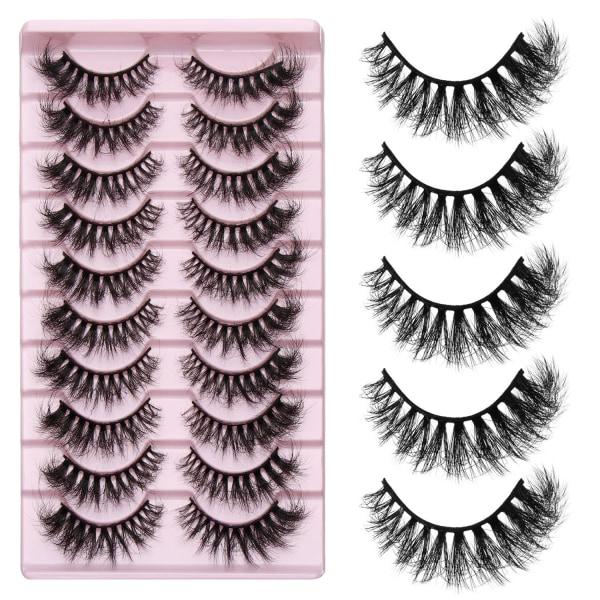 10 par falska ögonfransar Cat Eye Lashes