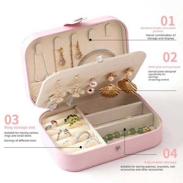 Simpel Premium Organizer Ørering Halskæde Ring Organizer Tilbehør Dobbelt Skuffe Bærbare Æsker V2w1 Grøn One size Green One size