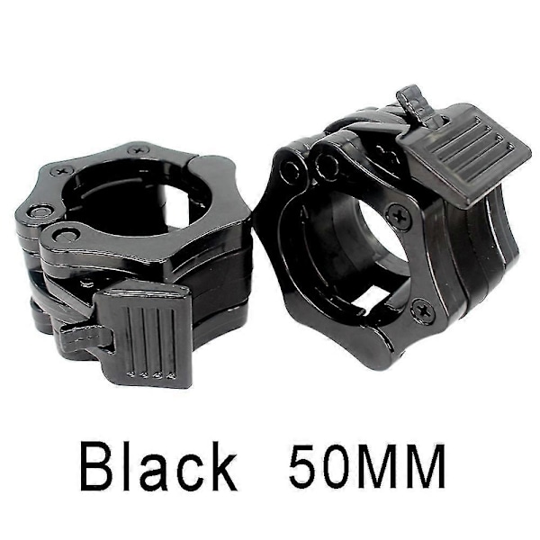 2st/lot Skivstångslås 25mm 28mm 30mm 50mm Skivstångshalsband Clip Hantellås Viktlyftning Skivstångsklämmor Fitness Kroppsbyggning Black-50mm