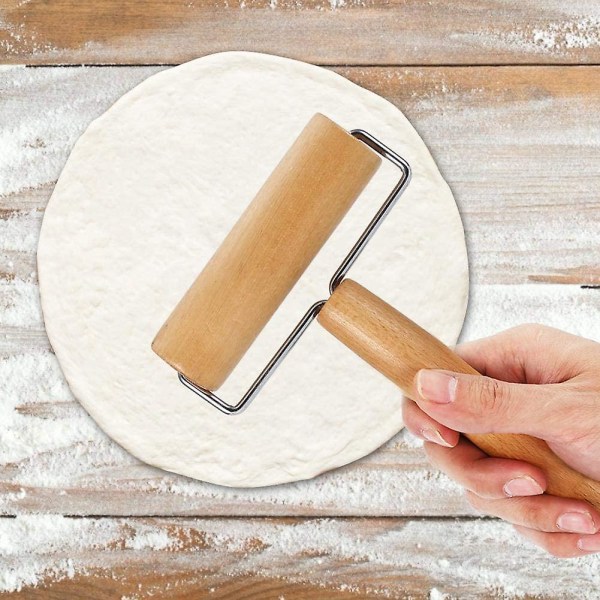 T Form Bakverk Roller, Fondant Bageri För Kök Nål Bakverk Verktyg Deg Roller Trä Multifunktion Cookie Pizza Kavel Pasta Hand Chapati(2)