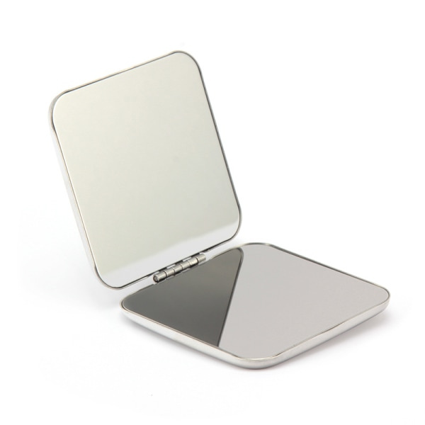 Makeup Spejl Dobbeltsidet Bærbar Foldbar 5.7x5.7cm (Sølv)