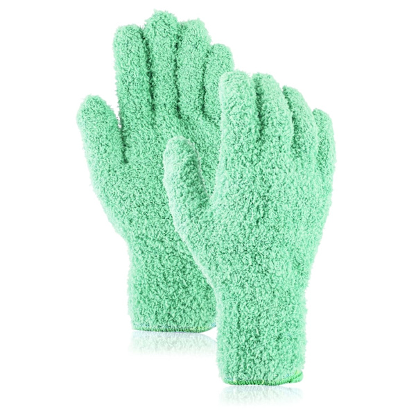2 stk. Støvhandsker i Mikrofiber - Mikrofiberhandsker til Mænd og Kvinder til Køkken, Hus, Persienner, Planter, Vinduer, Spejle, Lamper, Bilvask Cyan