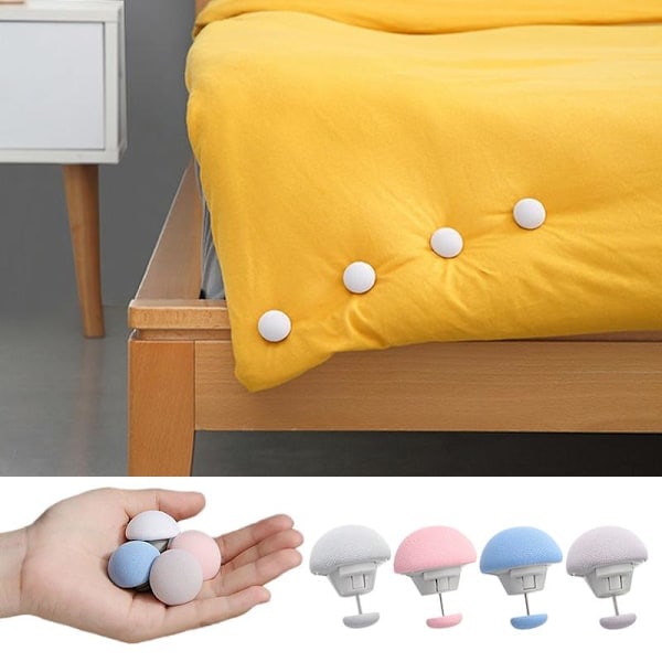 4/8/12/16 stk. Sengetøy Klips Dyne Klips Dyne Klips Anti-Skli Filt Klips Dyne Holder Fiksator Grip Enkel å Låse Opp White 12pcs