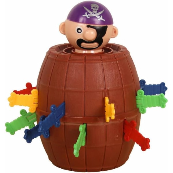 Mini Barrel Pirate Game- Hoppa ur fatet Pop Up leksaker för barn, | Interactive Novelty Brädspel | Prova ditt lycka spel (paket med 1)