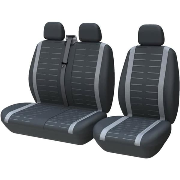 Housse Bilklädsel Universal Passar De Flesta Lastbilar Skåpbilar Bussar Framsäte 1+2 (3-sits) Grå