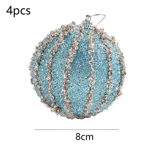 4 kpl 8 cm joulukuusen palloja glitter-vaahtomuovikoristeet joulukoristeet