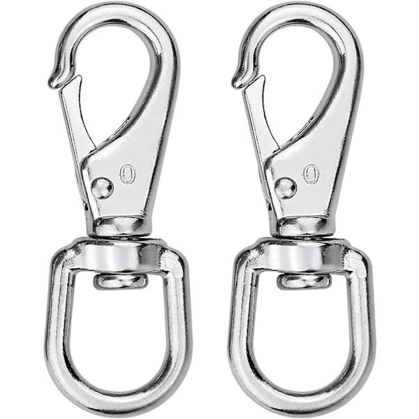 2 stk. Trigger Clips Clasp i rustfrit stål, kraftig 360° drejelig Trigger Clips Hook Trigger Clips Clasp til kæledyrs spænde nøglering karabinhage
