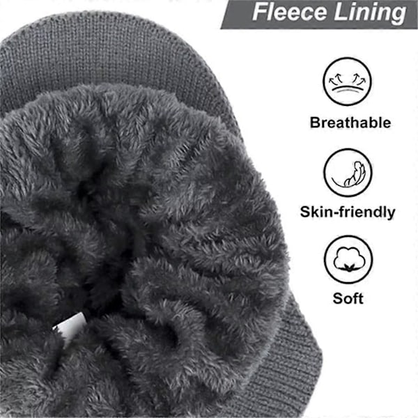 Proposition Stickad Mössa, Elastisk Varmt Öronskydd Stickad Mössa gray Without Plush Lining