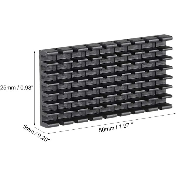 Elektroniska element kylfläns för MOS GPU IC Chip Svart 50 x 25 x 5 mm 4 st