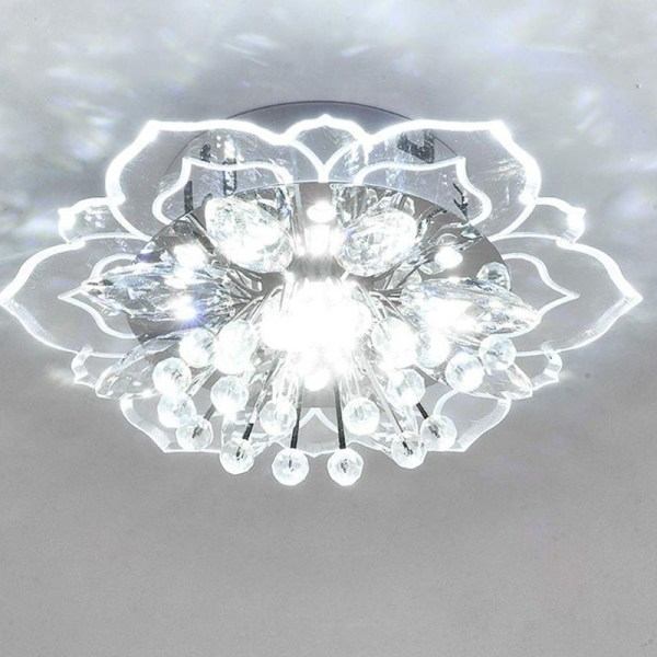20cm 9W Moderne Krystal LED Loftslampe Gang White-B