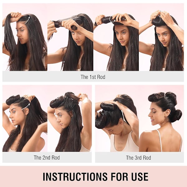 3 st Heatless Hårcurlers, Mjuka Sammets Tjocka Flexi-stavar Med Haken, Värmefri Hårcurlers Curlingstav Att Sova I, Övernattning Värmefria Lockar För Blowout L Brown