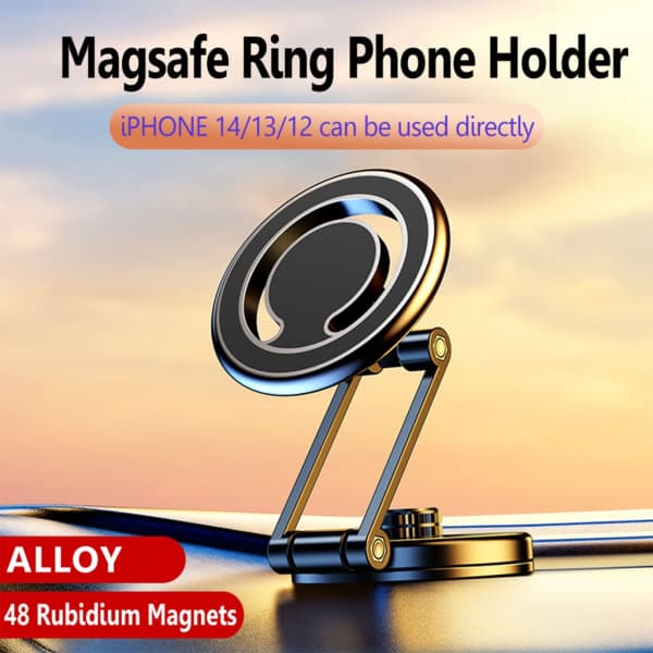 Mobiltelefonholder Bil Dashboard Mount Magnetisk stativmontering til Tesla Magsafe Sort