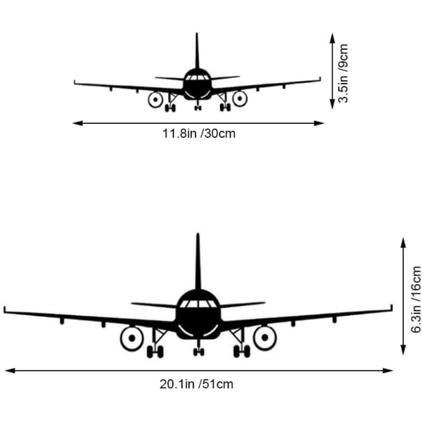 2 st flygplansväggklistermärken, avtagbara DIY-flygplansväggdekaler för vardagsrum, sovrum, heminredning, cool konstväggmålning för barn, pojkar, monoplan