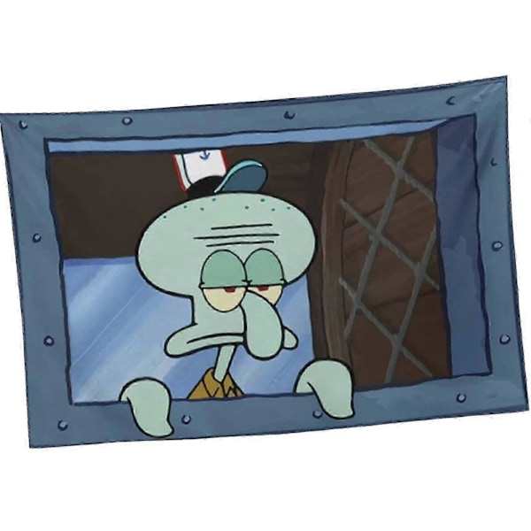 Tegneserie-vægtæppe Sjove vægtæpper Baggrund til sovesal Stue Vægdækning Squidward 200x150cm