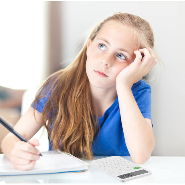 Skrivebordslommeregner til studerende, 12-cifret LCD-skærm, grundlæggende lommeregnere til skrivebord til skole, kontor og hjem