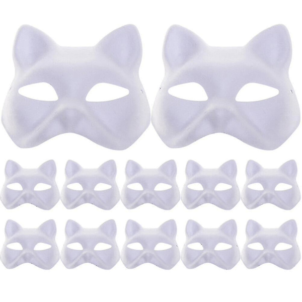 12 stk. kattemaske maske rekvisit sta performance blank maske