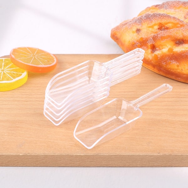 6 stk Mini plastskjeer Gjennomsiktig isskje til søtsaker Gjennomsiktig