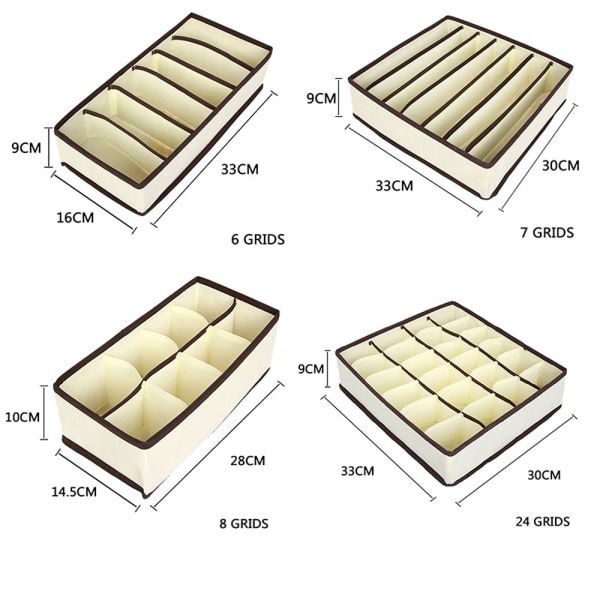 Underwear opbevaringsboks Strømper opbevaringspose 6 grid(1PC)