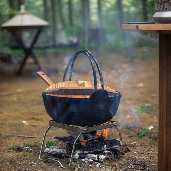Fällbar grill, bärbar fällbar campingställ i rostfritt stål, ultralätt lägereldsställ grill