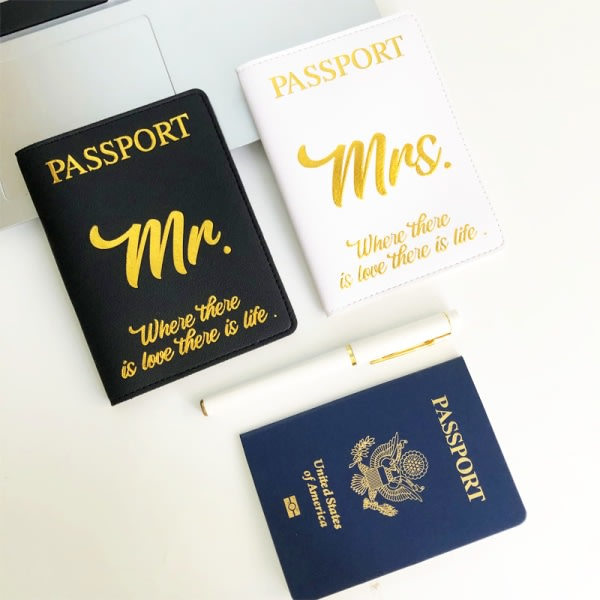 pc Mr Mrs Passport Cover with Luggage Tags Holder for Case Organizer ID Card Travel Protection Organizer