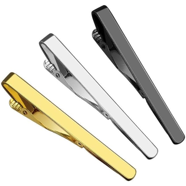 Mode til mænds metal enkel slips bindestang lås Clip klemme pin (guld)