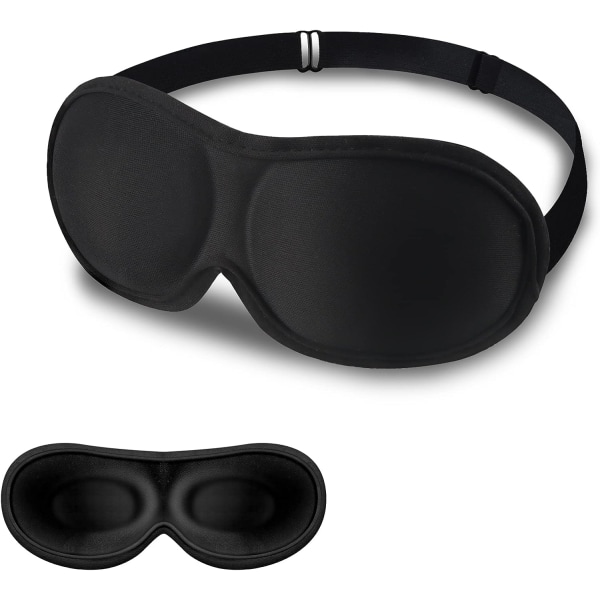 3D øjenmaske Komfortabel og let sovemaske til sidesovere Åndbar mørklægningssovemaske med justerbar strop