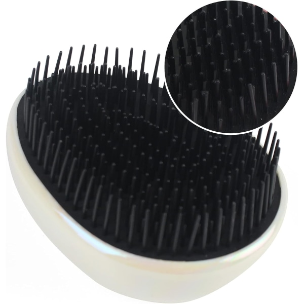 Detangler-hårbørste for kvinner, jenter og barn Mini-hårbørste for vått og tørt hår, kompakt (hvit)