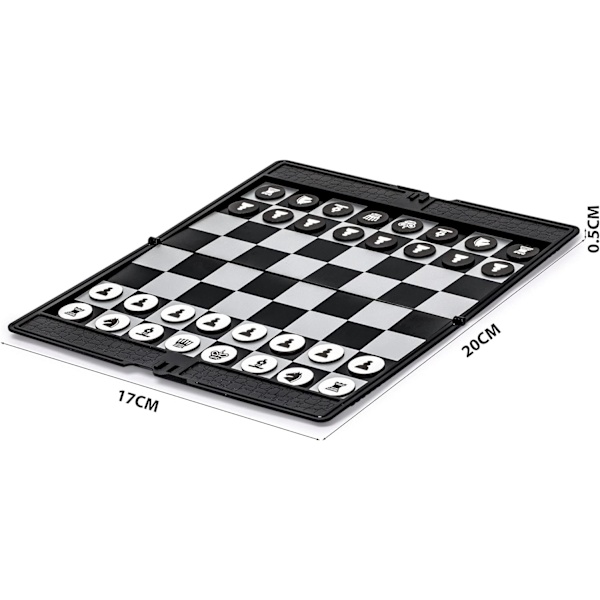 Magnetisk resbar vikbar schackplånboksset (20 centimeter) - Bärbar och perfekt reseformat