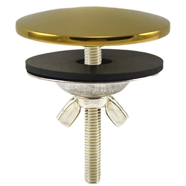 Vaskehulsdæksel, hanehulsdæksel 5 cm, forkromet messing, vaskehulsprop (guld)