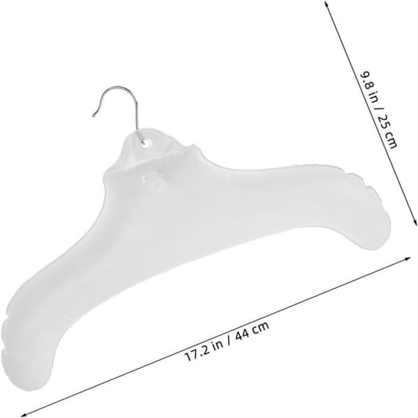 Oppblåsbare sammenleggbare kleshengere - SWAPY - Sett med 2 - Dimensjoner 44x25 cm - Robust PVC - Metallkrok