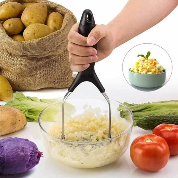 Fruktpress Potatispress - Vikbar, Värmebeständig, Hållbar Grönsakspress (Rostfritt Stål)