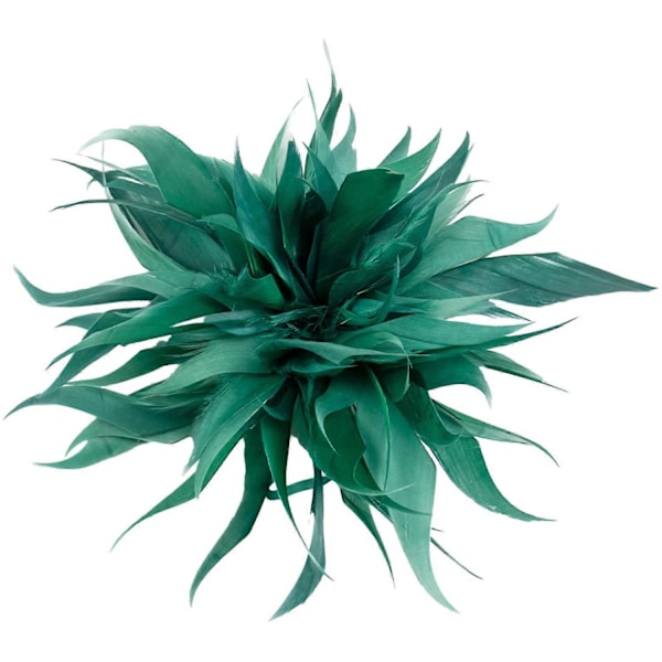Tyg Fjäder Blomma Brosch Dekorativ Kläd Nål Kostym Krage Sjal Halsduk Badge Kvinnor Bröllop Fest Dark green