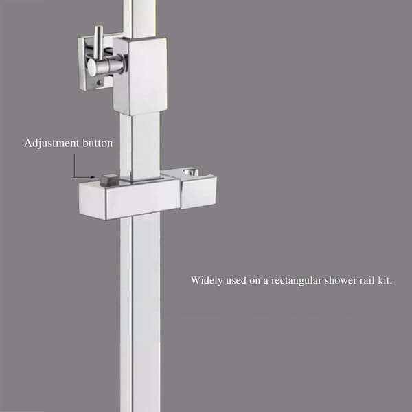Skyvbar dusjhodeholder for skinne-18 x 30mm-rektangulær, firkantet utskiftbar hånddusjholder, ABS krom dusjhodeholder for bad